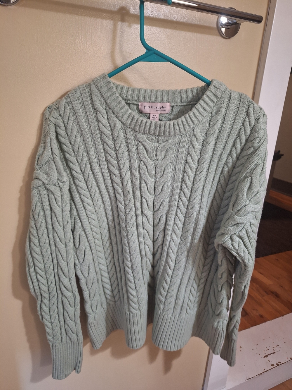 Philosophy Mint Cable Knit Sweater - Women's